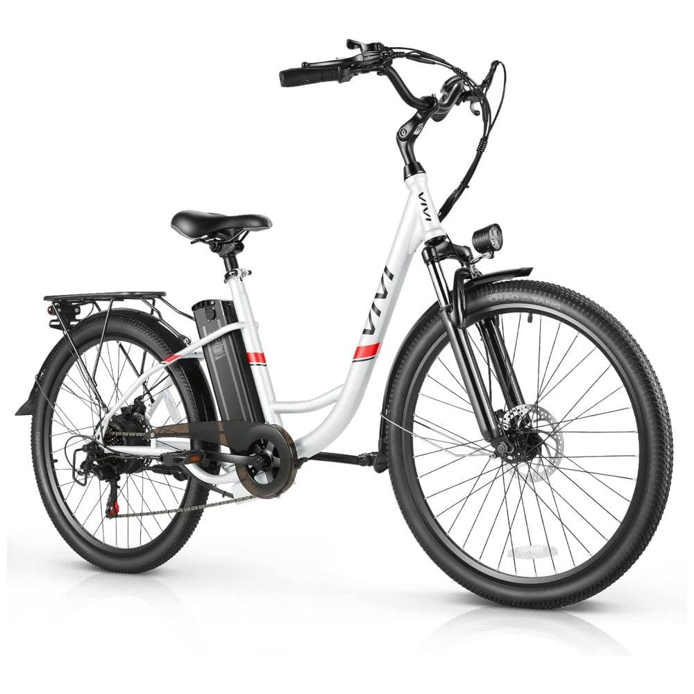Bicicleta Elétrica VIVI Urbana 26”, Motor 1000W Pico, Bateria 48V Removível, Autonomia 80 km, Até 35 km/h, Freios a Disco, 7 Marchas