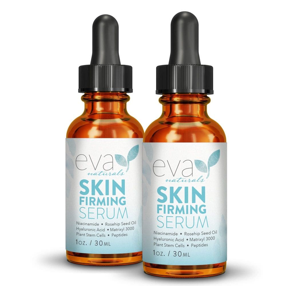 Sérum Eva Naturals, firmador de pele com ácido hialurônico, pacote com 2 unidades de Vit C