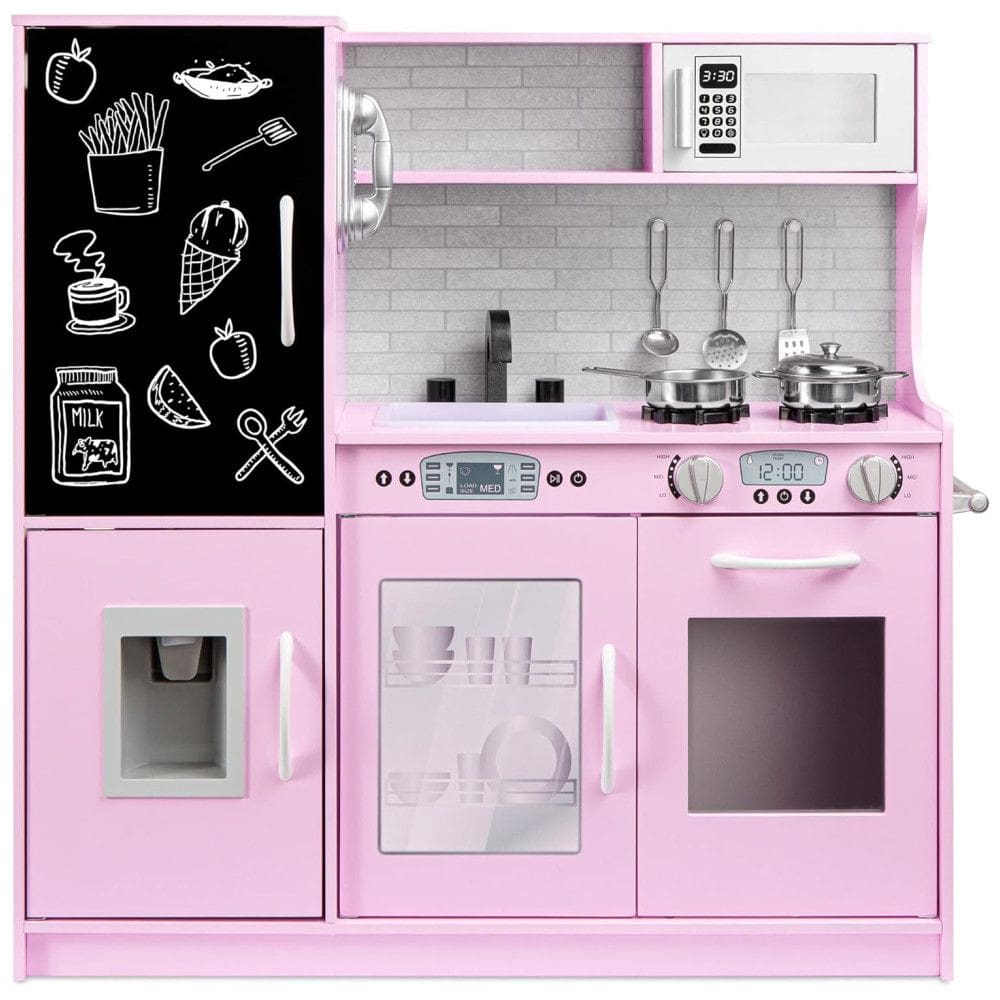 Cozinha de Brinquedo Realista em Madeira para Crianças de 3 a 6 Anos, Best Choice, Rosa