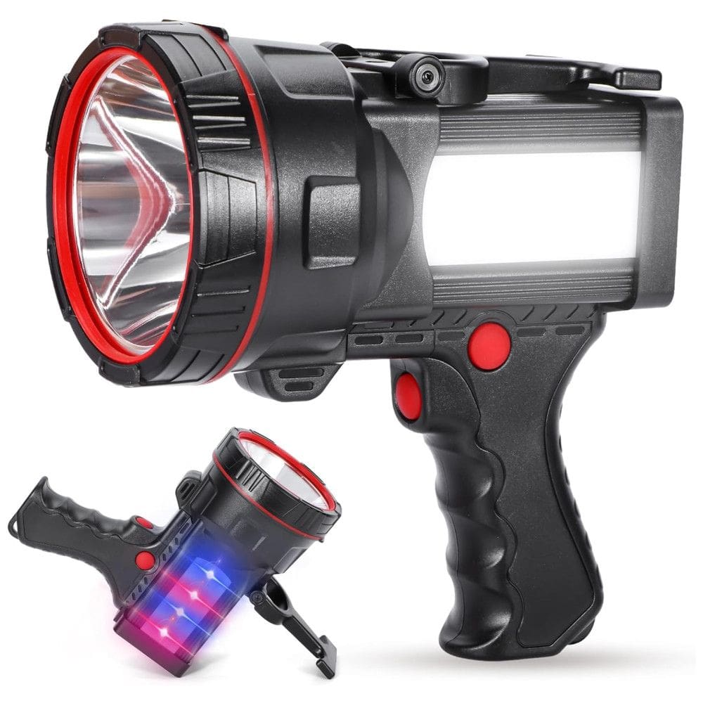 Lanterna LED Recarregável com Luz de Emergência, USB 10.000 Lúmens, Vanvale, Preta