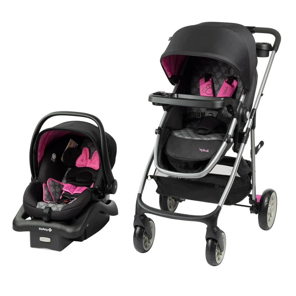 Carrinho de Bebê Disney Baby Minnie Mouse com Design Leve, Preto
