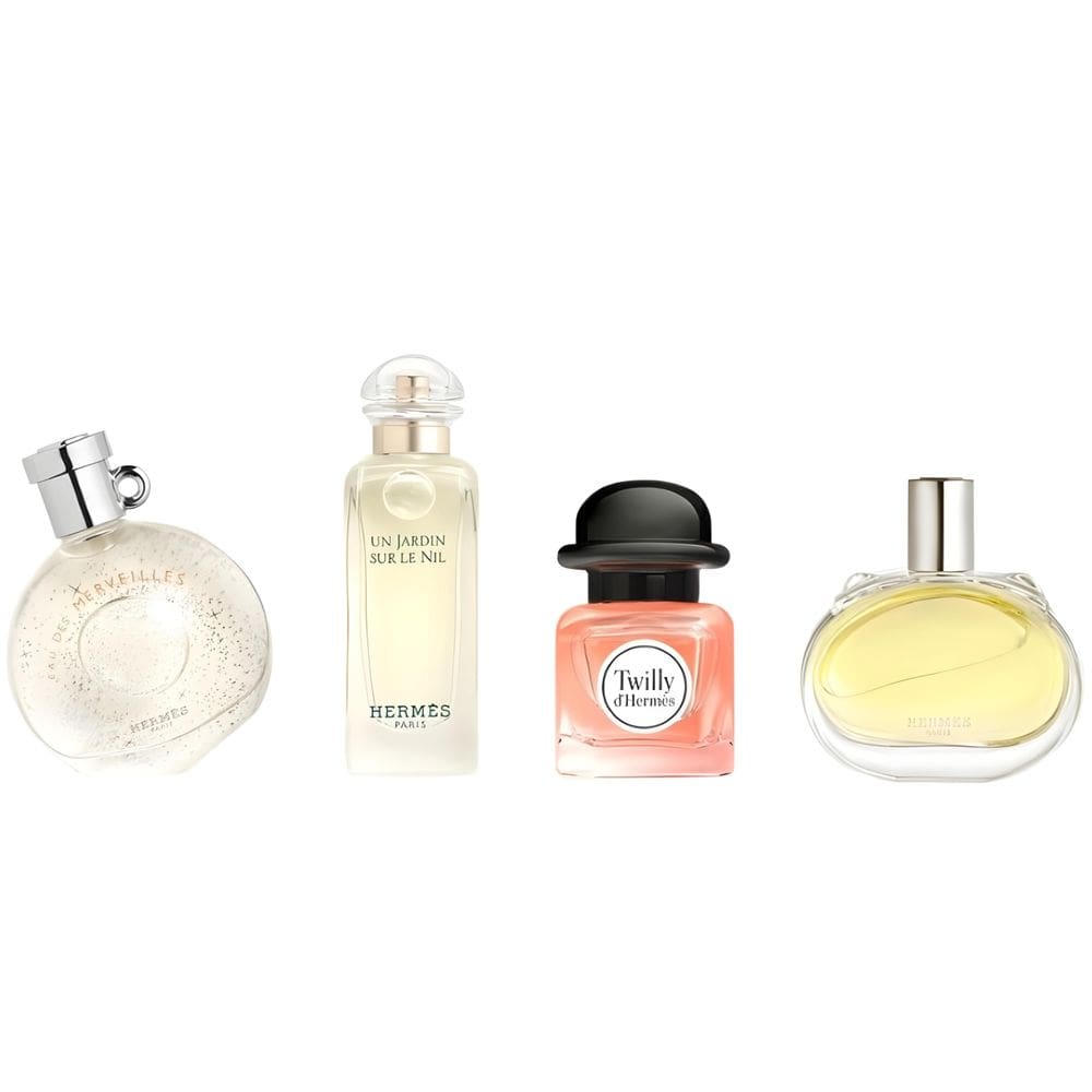 Conjunto de presente em miniatura de 4 peças Perfume Hermès Discovery para mulheres