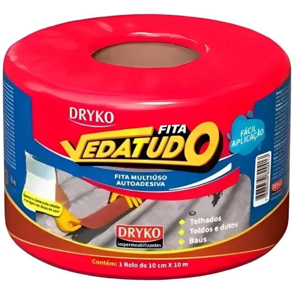 Fita Multiuso Autoadesiva Asfáltica 10cm x 10M Terracota Vedatudo DRYKO