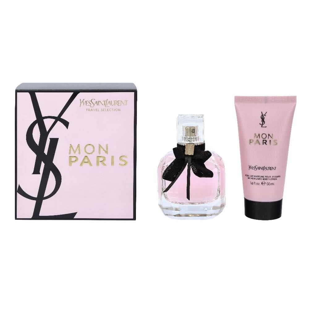 Perfume Yves Saint Laurent Mon Paris, conjunto de presente feminino de 50 ml e 2 peças