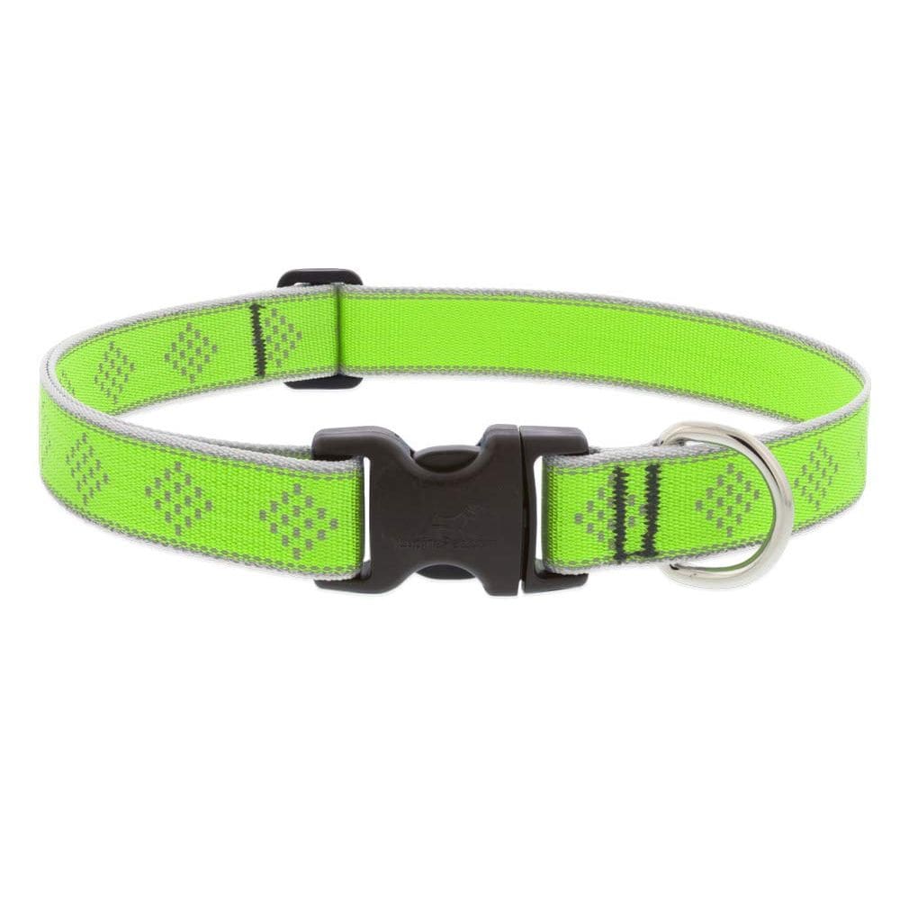 Coleira para cães Lupine Pet Reflective com 2,5 cm de largura, verde 41-71 cm