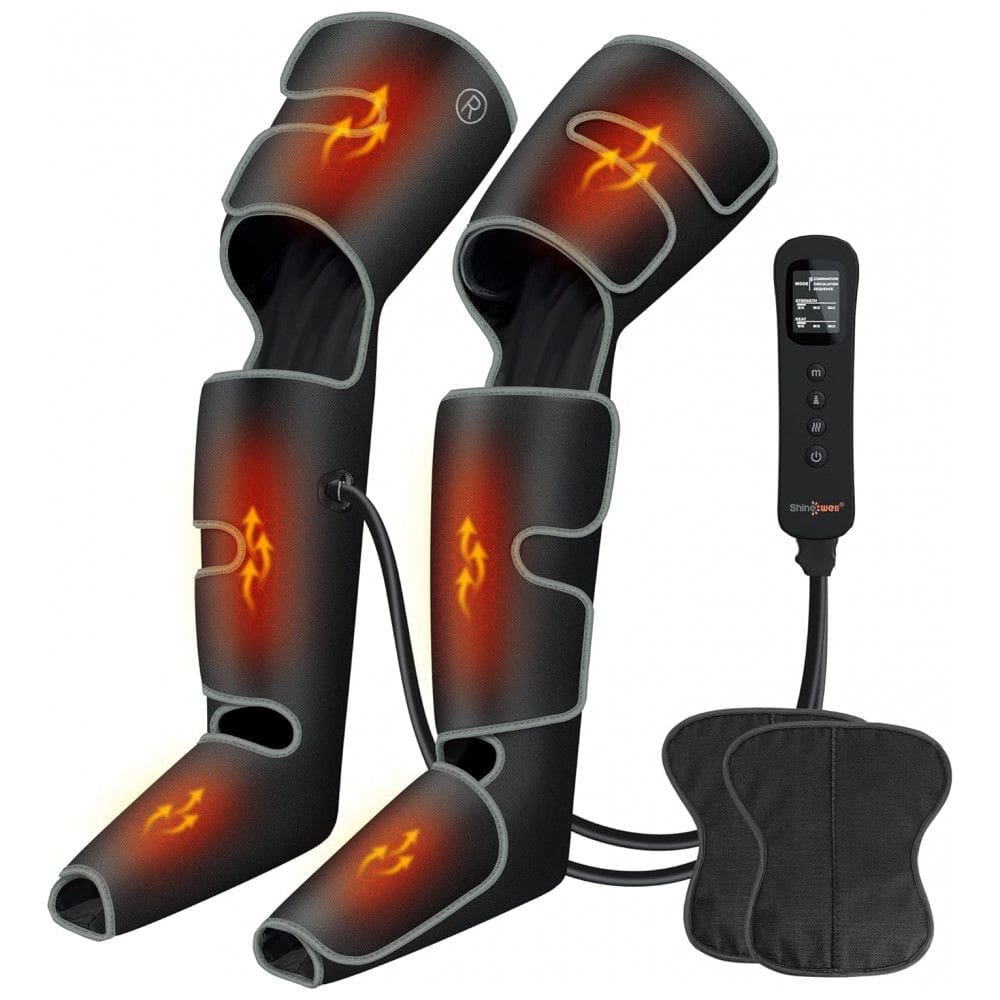 Massageador Elétrico de Compressão para Pernas e Pés 3 Modos e 3 Intensidades, SHINE WELL, Cinza
