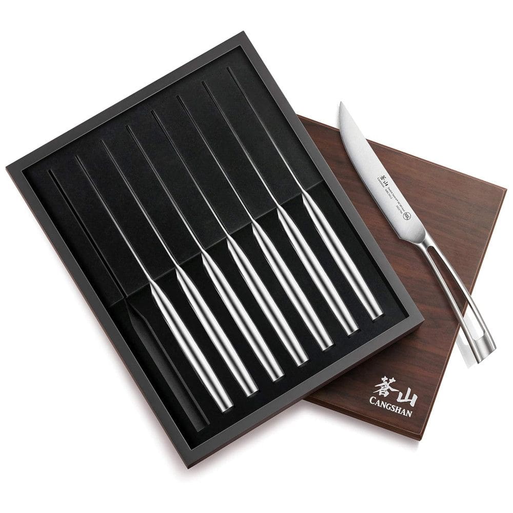 Conjunto de Facas TN1 Series, 8 Peças, Aço Inoxidável, CANGSHAN 1024111, Prateado