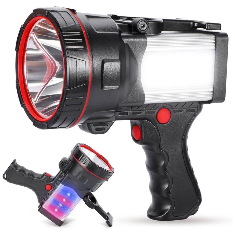 Lanterna LED Recarregável com Luz de Leitura, USB 10.000 Lúmens, Vanvale, Cinza