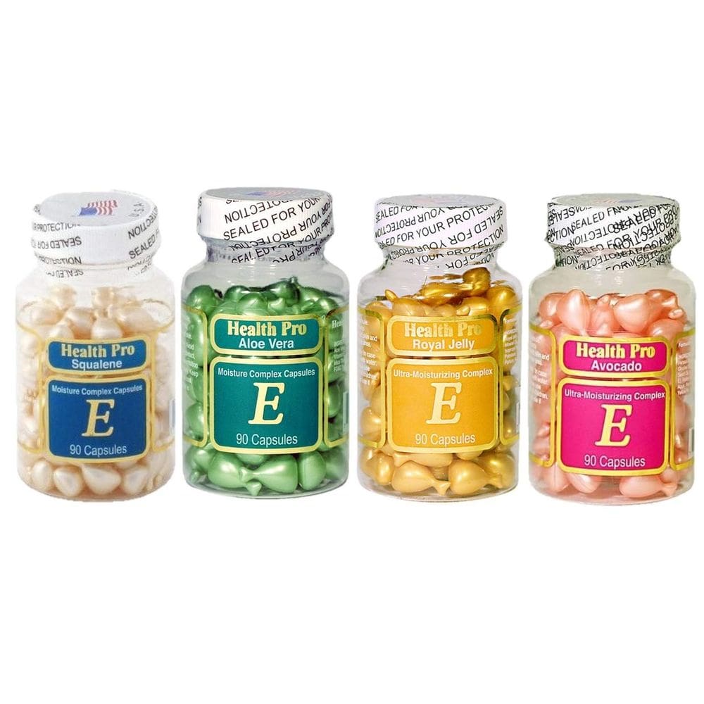 Conjunto de 4 óleos para a pele com vitamina E: abacate/aloe vera/geleia real