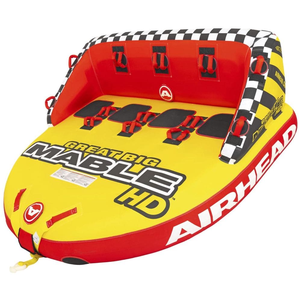 Boia Rebocável Aquática para 4 Pessoas, AIRHEAD AHMH2226, Vermelho e Amarelo