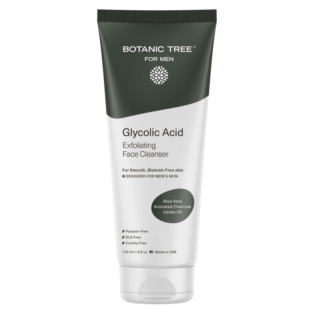 Sabonete facial masculino Botanic Tree com ácido glicólico e carvão vegetal 180 ml