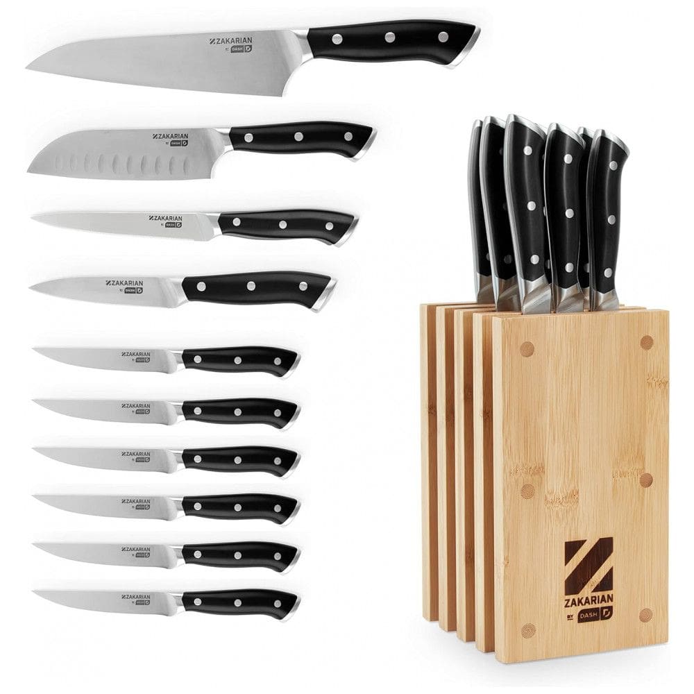 Conjunto de Facas em Aço Inoxidável com Bloco de Bancada, 11 Peças, DASH, Preto