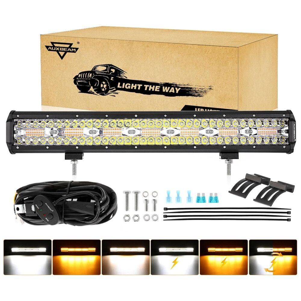 Barra LED Offroad com 42000 Lúmens e 6 Modos Âmbar, 420W, Auxbeam, Preto