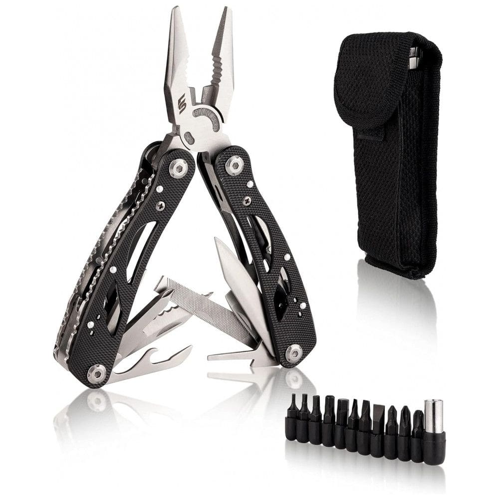 Alicate Multifuncional 14 em 1, Aço Inoxidável com Conjunto de 11 Bits, Forever Sleek, Preto