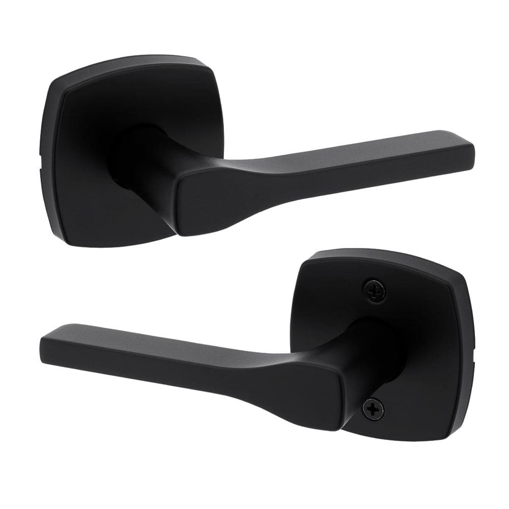 Maçaneta de porta Kwikset Tripoli Lever Interior Passage Black Matte Black