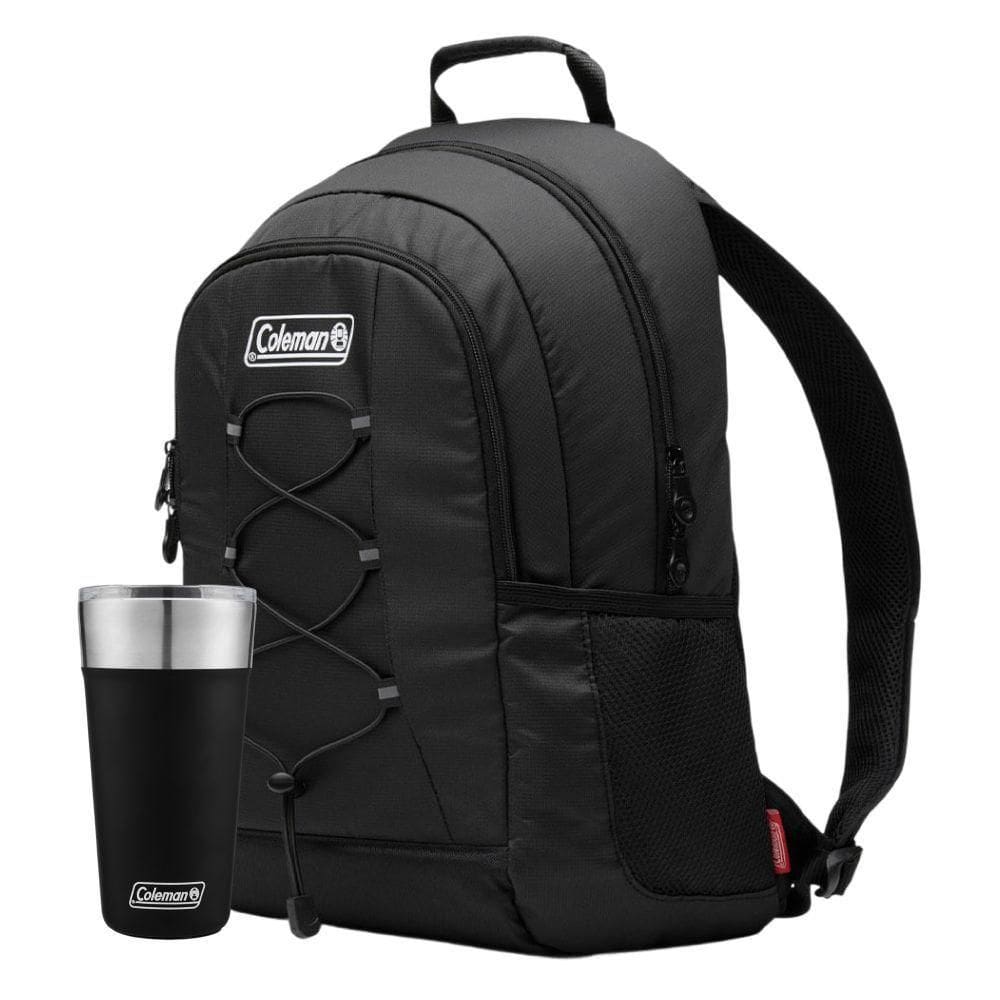Kit Mochila Térmica Chiller? Outlander 28 Latas Preta E Copo Térmico Com Tampa 600ml Preto Coleman