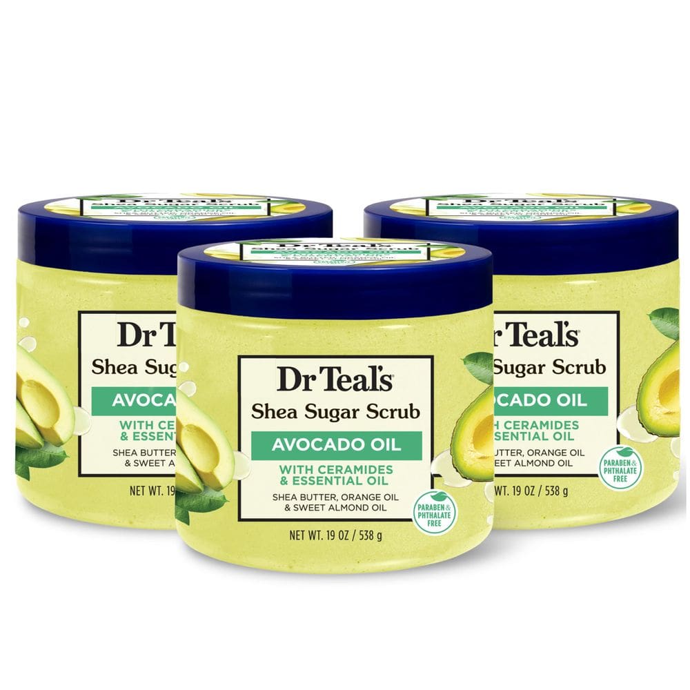 Esfoliante de açúcar Dr. Teal`s com ceramidas e óleo de abacate 560 mL (x3)