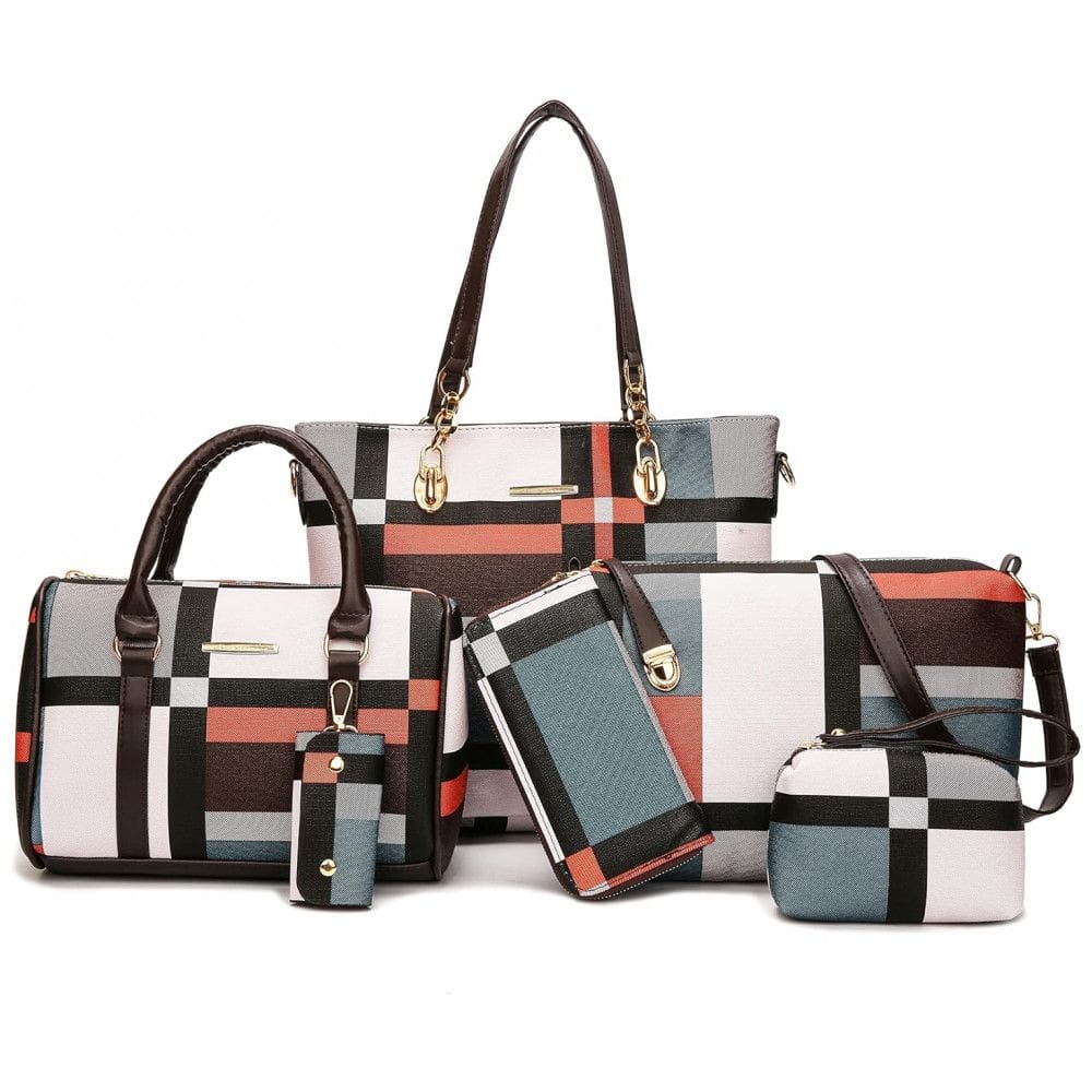 Conjunto de Bolsas Femininas 6 Peças com Carteira, 2E youth, Verde Estampado