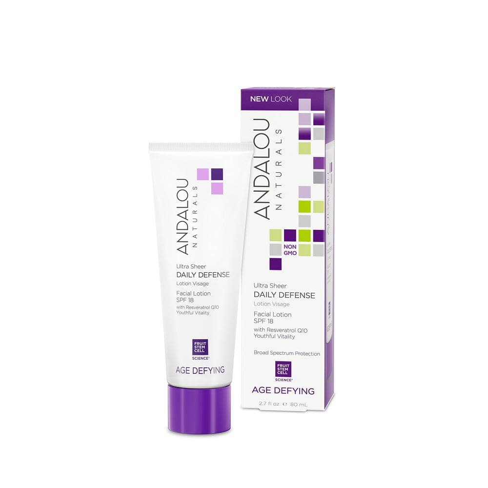 Loção Facial Andalou Naturals Ultra Sheer SPF 18 80mL