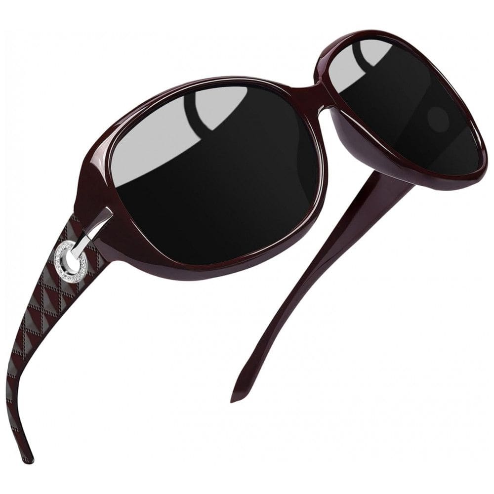 Óculos de Sol Feminino com Proteção UV, Joopin A24, Roxo e Cinza