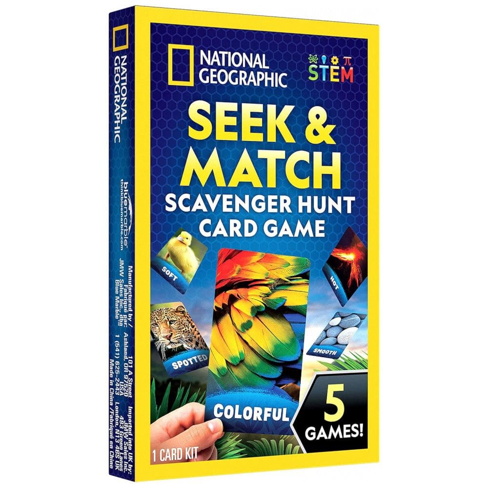 Jogo de Cartas National Geographic Caça ao Tesouro para Crianças - Busque, Combine e Aprenda com Diversão!Blue Marble