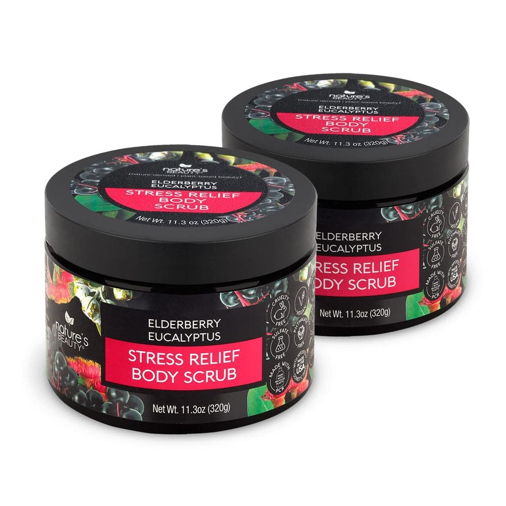 Esfoliante corporal Nature`s Beauty Elderberry Eucalyptus 330 ml (pacote com 2)