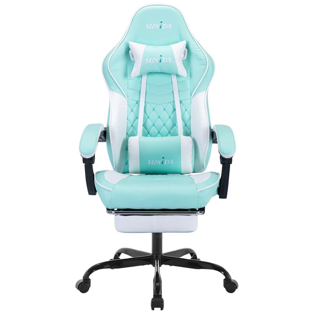 Cadeira Gamer Ergonômica com Apoio para Lombar e Cabeça, SUKIDA, Azul