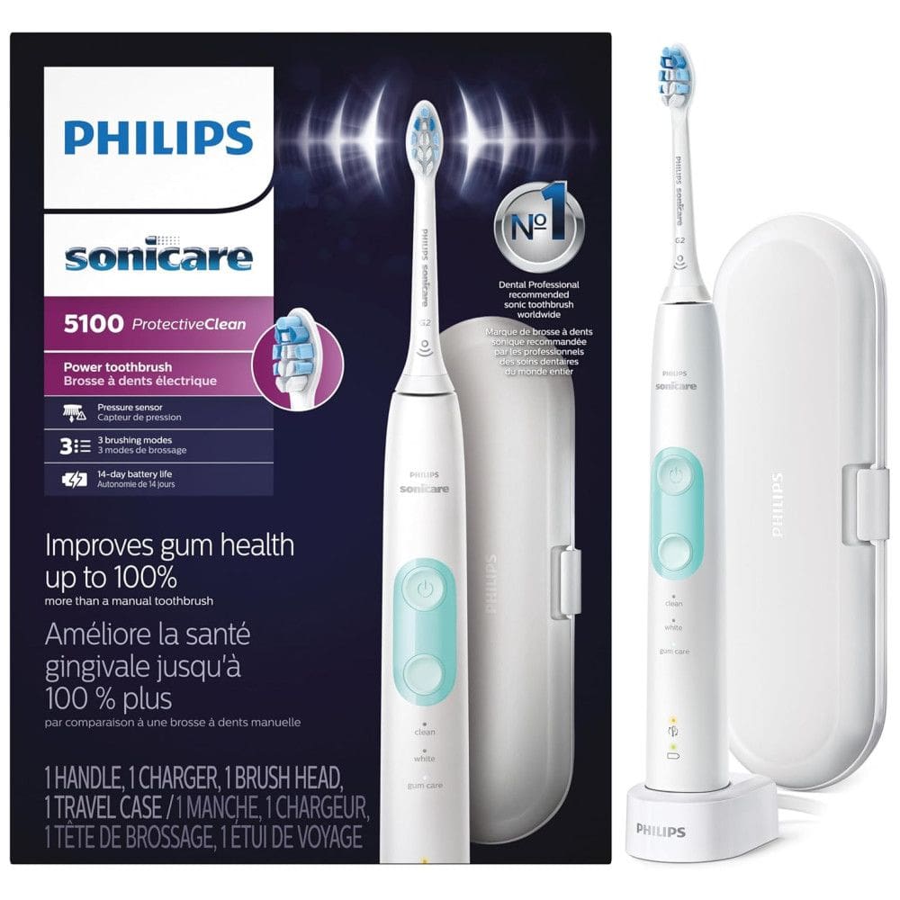 Escova Dental Elétrica Recarregável 3 Modos, PHILIPS SONICARE HX6857, 11, Branco
