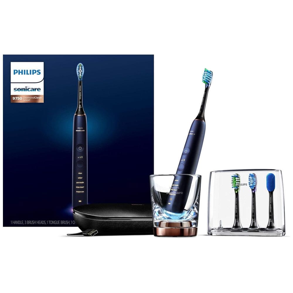 Escova Dental Elétrica Recarregável 5 Modos 8 Cabeças, PHILIPS SONICARE HX9954, 56, Azul