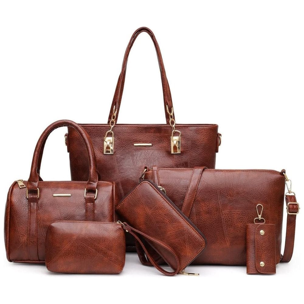 Conjunto de Bolsas Femininas 3 Peças com Carteira, 2E youth, Marrom