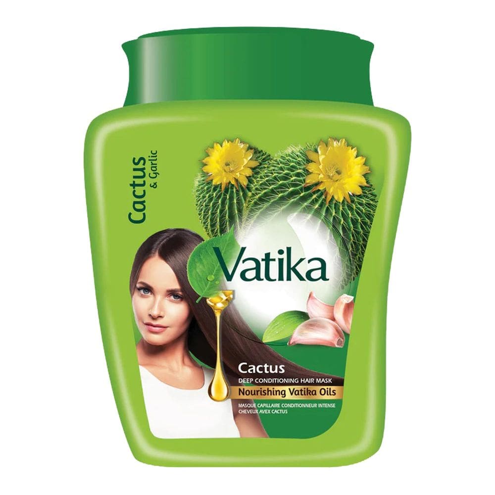 Máscara capilar de óleo quente Vatika Naturals Cactus & Garlic 500mL