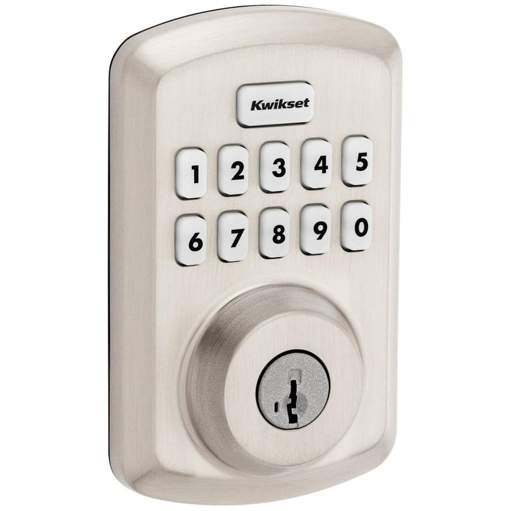 Lock Kwikset 9250TRS-15S Powerbolt 2 de níquel acetinado eletrônico