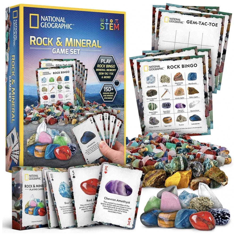 Jogo National Geographic Rock Bingo: Explore, Aprenda e Divirta-se com Mais de 150 Rochas e Minerais!Blue Marble