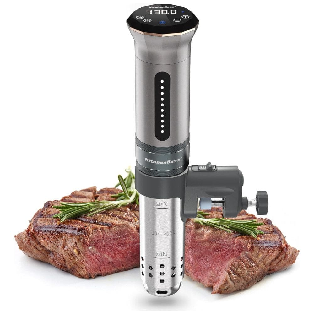 Termocirculador Sous Vide Fogão de Imersão 1100 Watt IPX7, 110v, KITCHENBOSS A01G300S11U, Cinza escuro