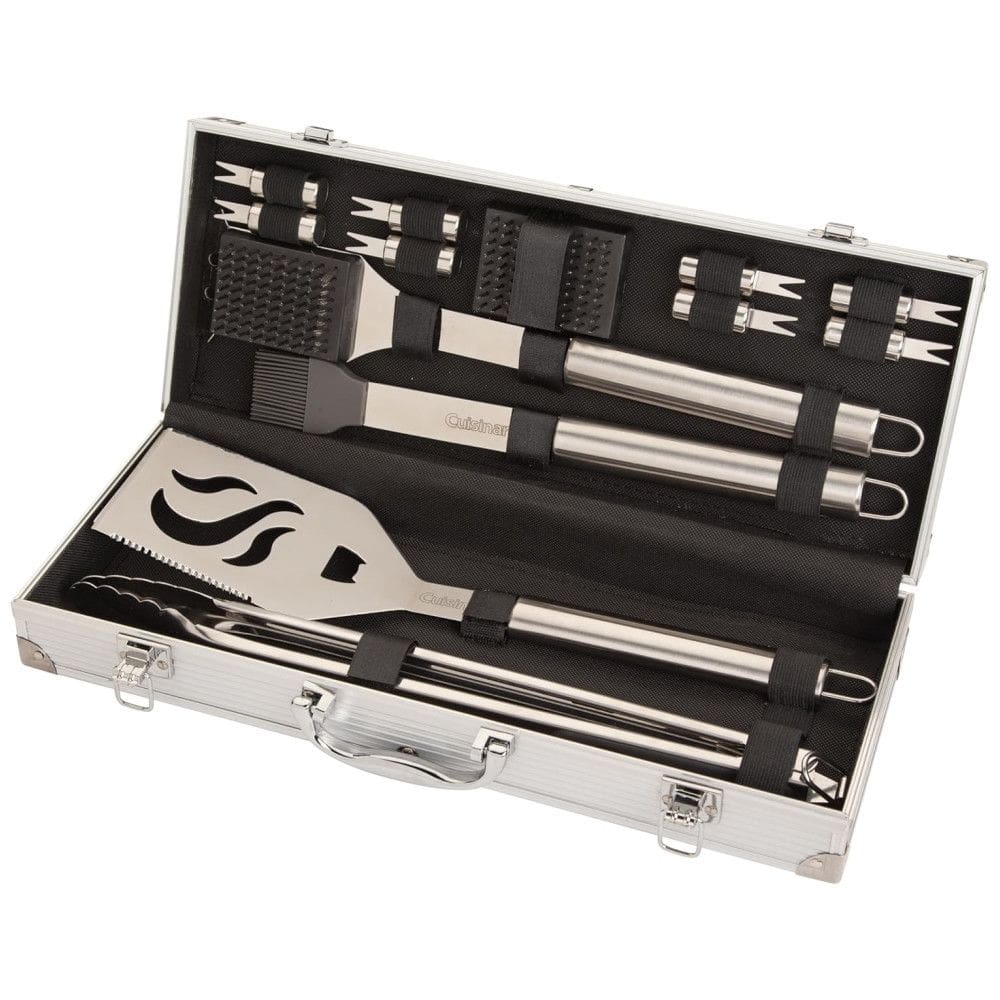 Acessório Luxo Espátula Grill, Churrasco Conjunto 14 Peças Aço Inox, CUISINART CGS 5014, Prateado