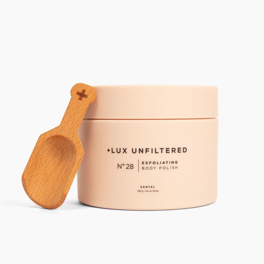 Esfoliante corporal + Lux Unfiltered N°28 Santal Scent
