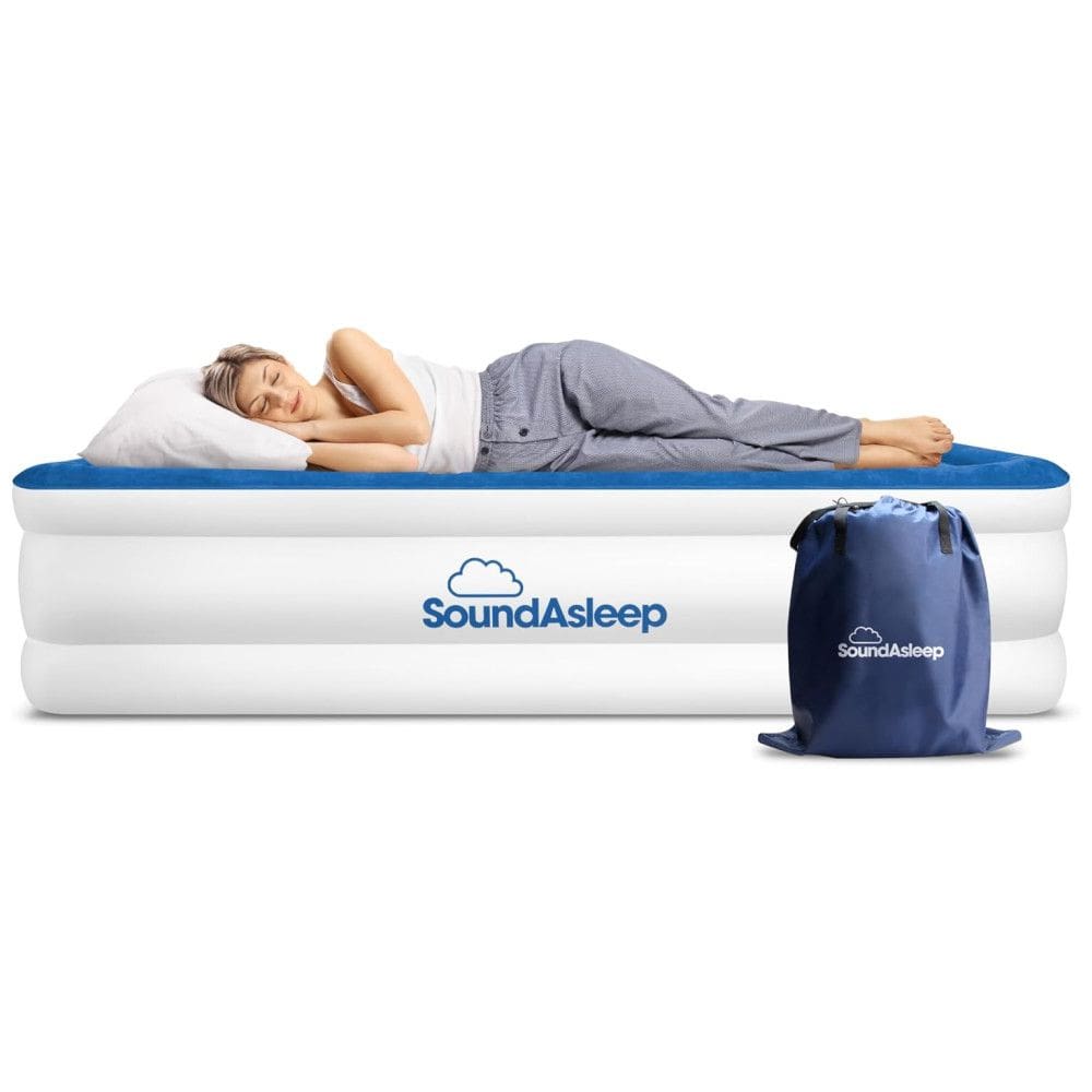 Colchão Inflável de Ar Dream Series Bomba interna de alta capacidade Queen Size, SOUNDASLEEP PRODUCTS FBASAAM 01, Branco