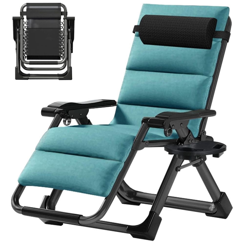 Cadeira Reclinável Ajustável Gravidade Zero com Apoio de Cabeça e Porta Copos, DoCred, Verde