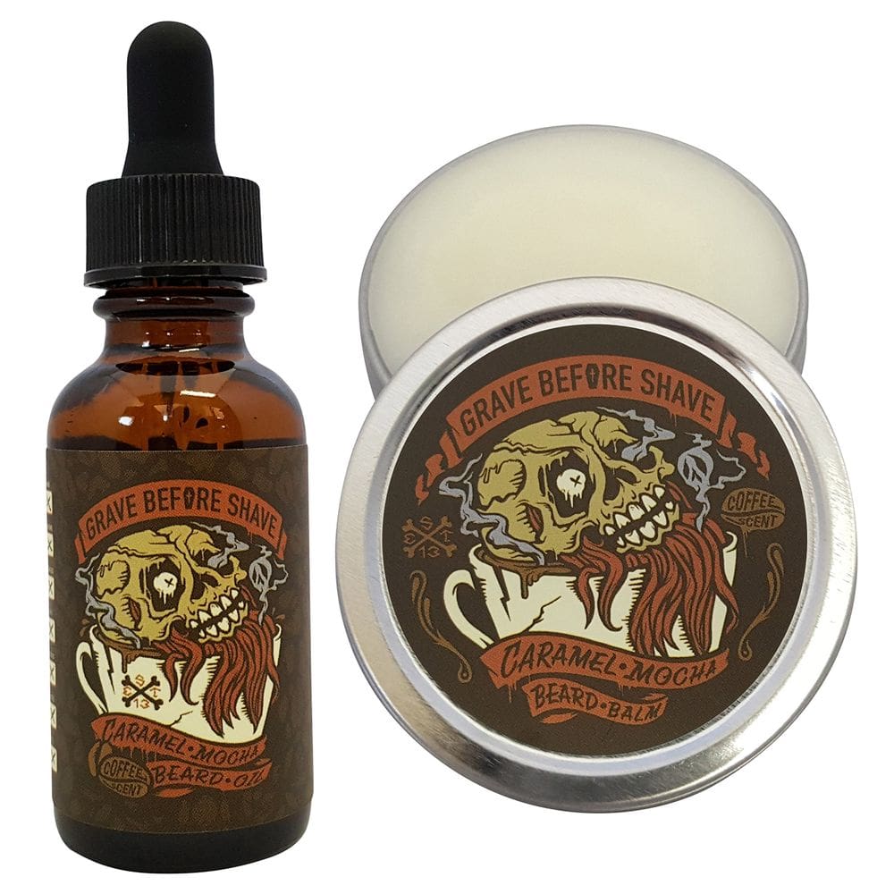 Conjunto de cuidados com a barba Grave Before Shave Caramel Mocha Scent 60 ml