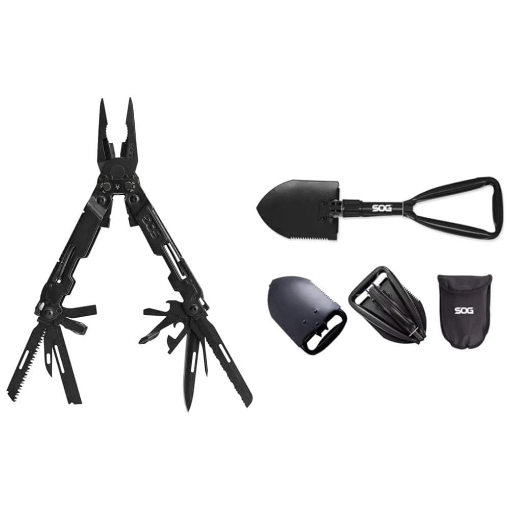 Alicate Multifuncional 21 em 1, Aço Inoxidável com Ferramenta de Entrincheiramento, SOG PA2002, Preto