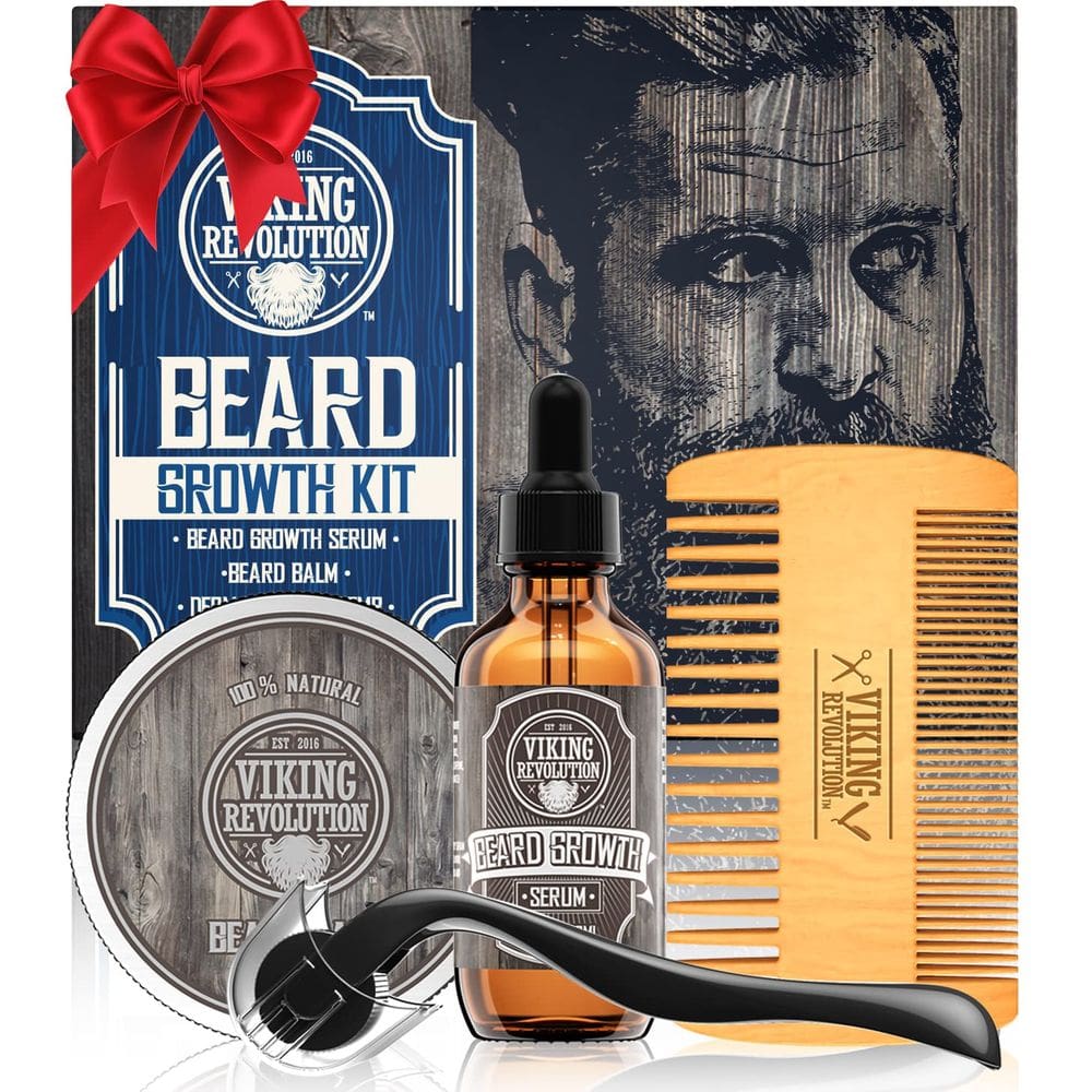 Kit de crescimento de barba Viking Revolution com óleo, bálsamo, sérum e pente