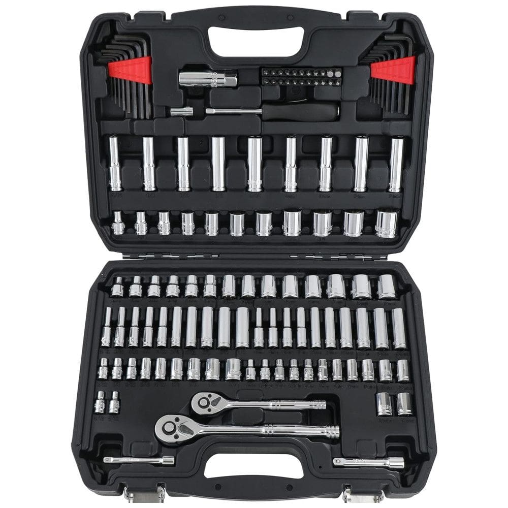 Ferramenta Automotiva Soquete Mecânico Com Estojo Conjunto de 123 Peças, 1703, Preto