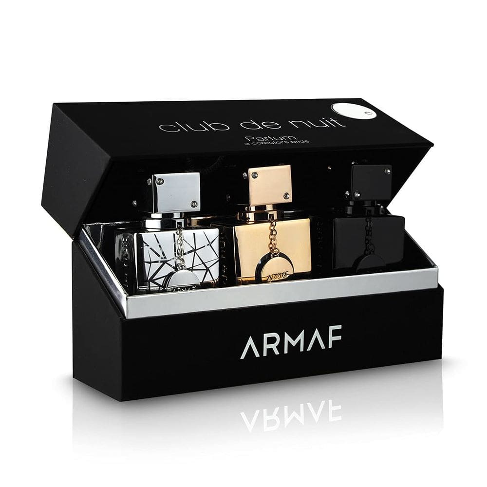 Conjunto de perfume de presente Armaf Club The Nuit para homens com 3 fragrâncias