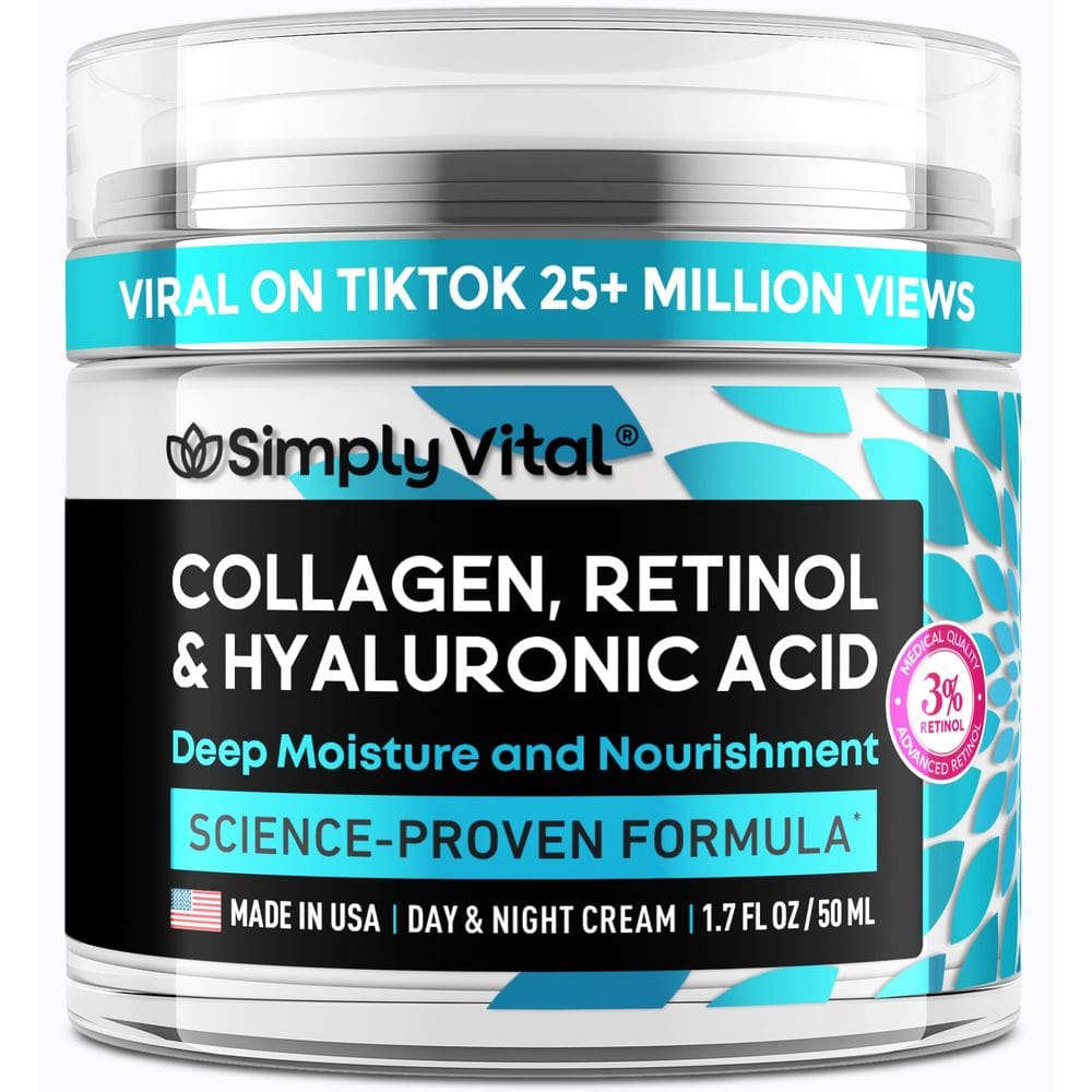 Creme hidratante de colágeno facial SimplyVital 50 ml anti-envelhecimento