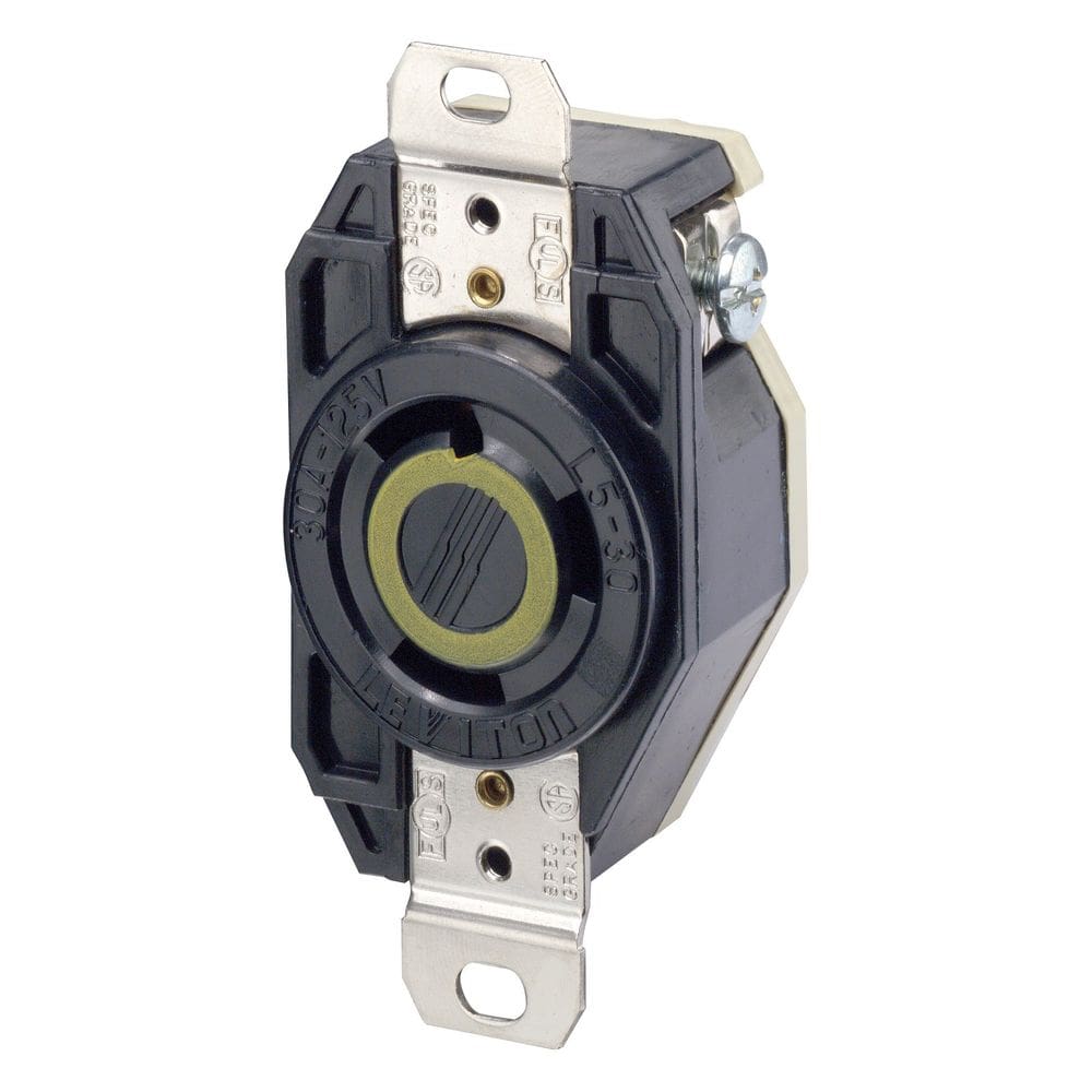 Receptáculo de bloqueio Leviton 2610 30A 125V embutido preto