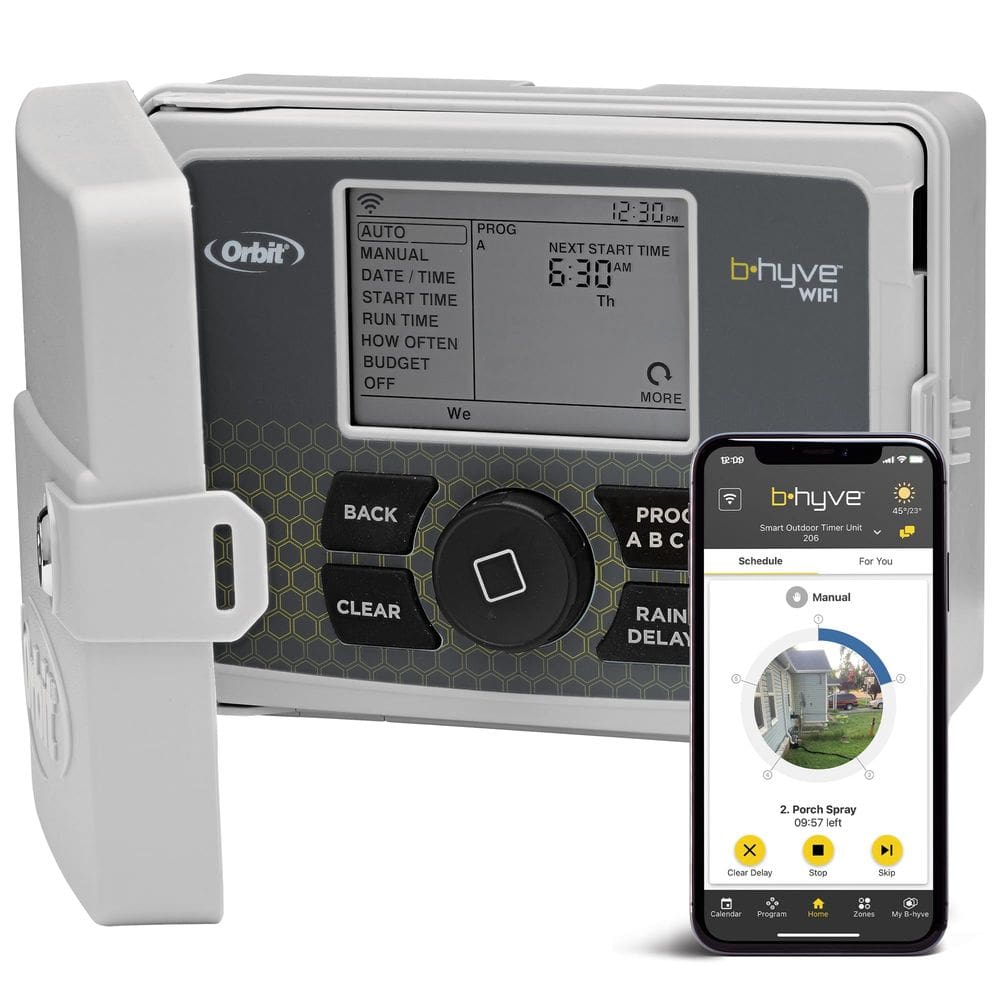 Controlador inteligente de sprinklers internos/externos Orbit 57950 B-hyve de 12 zonas
