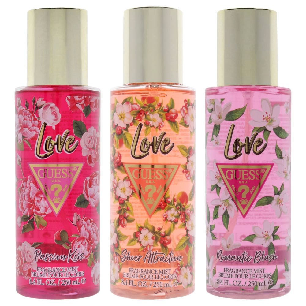 Kit Perfume Guess Love para mulheres, conjunto de 3 peças de Eau de Parfum