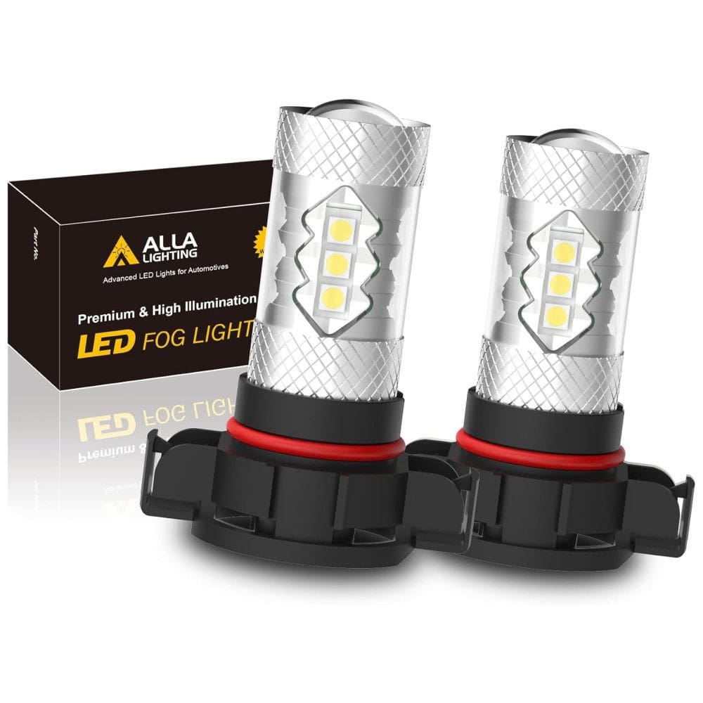 Lâmpada Automotiva Para Nevoeiro Âmbar 3000K 1000lm Carro Reboques Caminhões, ALLA LIGHTING PSX24W 2504 LED Fog Lights Bulbs, Branco