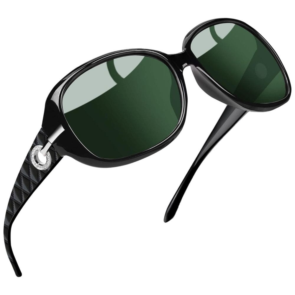 Óculos de Sol Feminino com Proteção UV, Joopin A30, Preto e Verde