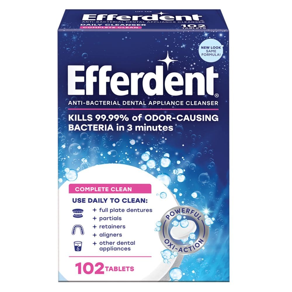 Comprimidos de limpeza Efferdent Retainer Dental Appliances 102